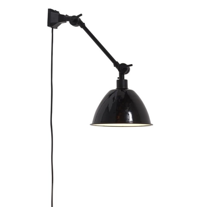 WALL LAMP WITH BLACK METAL SHADE - WALL LAMPS